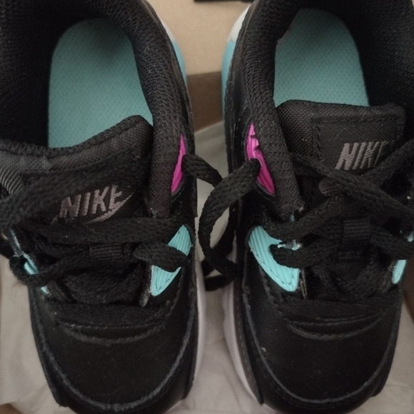 Nike Kids Air Max Sneakers in Black, Teal & Pink - Picture 2 of 2